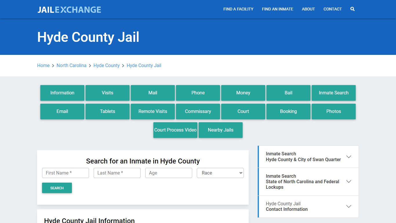 Hyde County Jail Roster Lookup, NC, Inmate Search - Jail Exchange