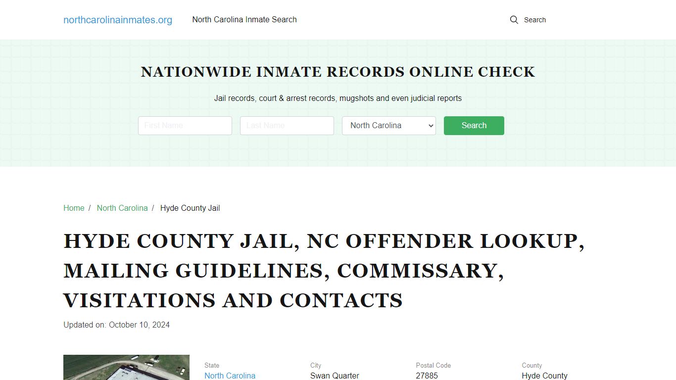 Hyde County Jail, NC: Inmate Search Options, Visitations, Contacts